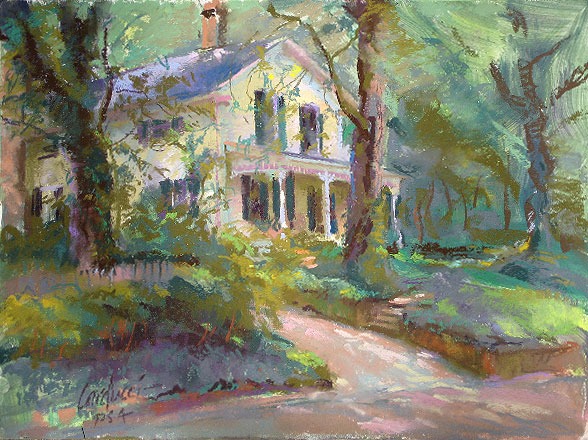 Artist Judith Carducci pastel home portrait: Hudson House #1 ©2009