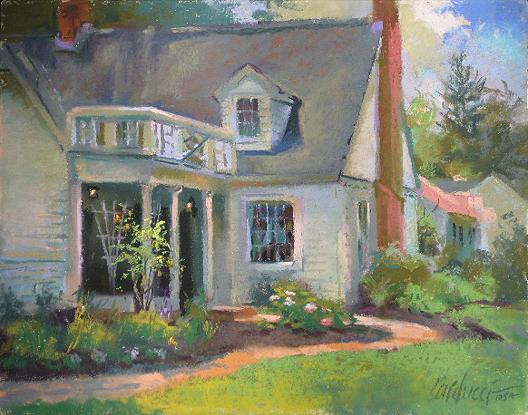 Artist Judith Carducci pastel home portrait: Hudson House #2 ©2009