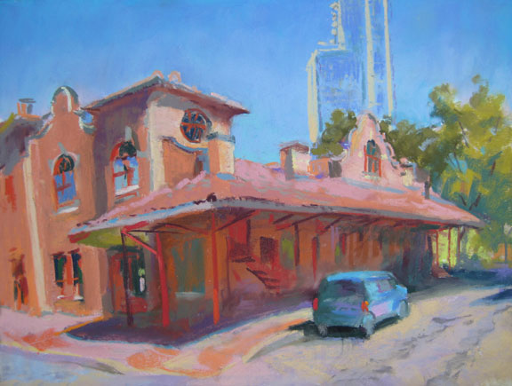 Artist Judith Carducci pastel cityscape: Raleigh, NC - Old and New ©2010