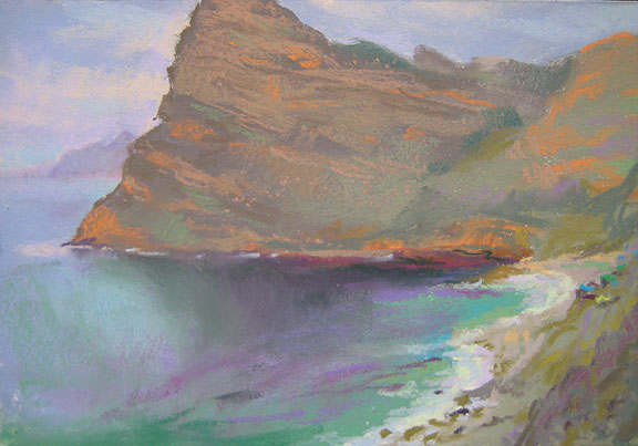 Artist Judith Carducci pastel landscape: Toward the Cape of Good Hope, South Africa ©2010