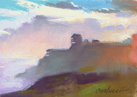 Artist Judith Carducci pastel landscape: Fort San Cristobal, Old San Juan at Daybreak ©2010