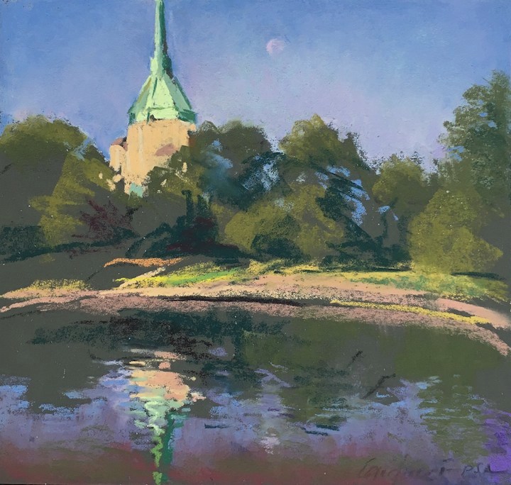 udith Carducci pastel plein air landscape painting Cleveland Museum of Art 100th Anniversary Celebration Wade Lagoon, University Circle