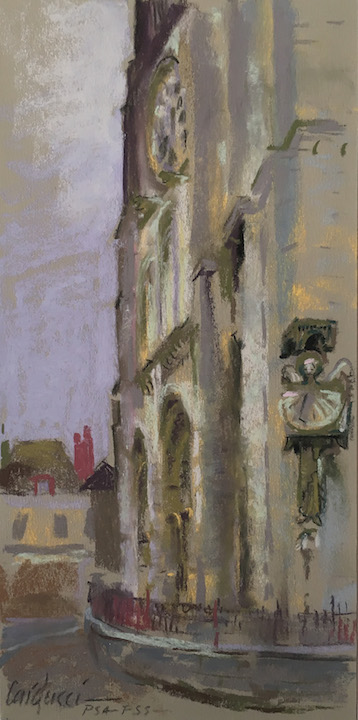 judith carducci pastel cityscape chartres cathedral france